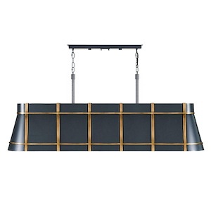 Brasserie - 6 Light Linear Chandelier-16.5 Inch Tall and 62 Inch Wide - 1375245