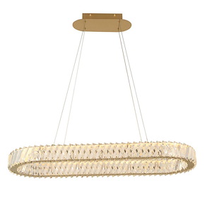 Golden Ratio - 48W 1 LED Oval Pendant-4 Inch Tall and 33.4 Inch Wide - 1428695