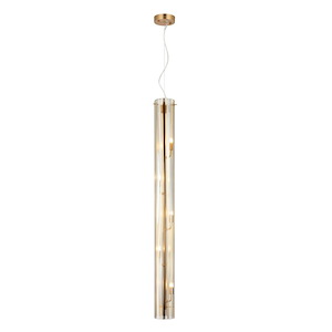 Chroman Empire - 5 Light Tall Cylinder Pendant-47.25 Inch Tall and 4.75 Inch Wide - 1428705
