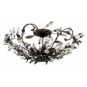 Jardin 4-Light Semi-Flush Mount in Traditional and Bowl Style 8 Inches Tall and 19 Inches Wide