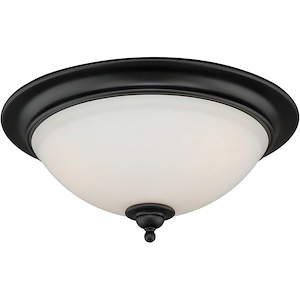 Grafton 2-Light Flush Mount in Transitional and Dome Style 7 Inches Tall and 16.25 Inches Wide