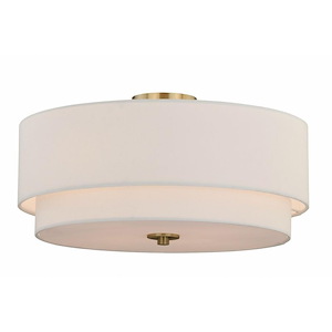 Burnaby 4-Light Semi-Flush Mount in Mid-Century Modern and Drum Style 8 Inches Tall and 20.5 Inches Wide - 515341