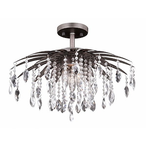 Etrienne 3-Light Semi-Flush Mount in Traditional and Waterfall Style 14.5 Inches Tall and 18.25 Inches Wide