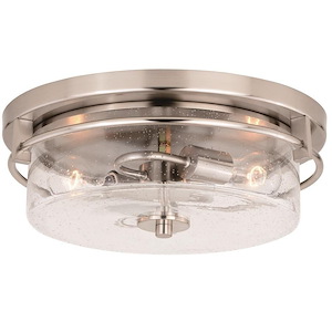 Addison 2-Light Flush Mount in Industrial and Drum Style 5.5 Inches Tall and 15 Inches Wide - 707876
