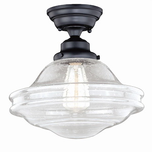 Huntley 1-Light Semi-Flush Mount in Farmhouse and Schoolhouse Style 11.75 Inches Tall and 12 Inches Wide - 1073814