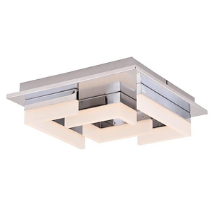 Atra 1-Light Flush Mount in Contemporary and Square Style 4 Inches Tall and 13.5 Inches Wide