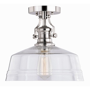 Beloit 1-Light Semi-flush mount in Farmhouse and Dome Style 11 Inch Tall and 12 Inches Wide - 820776