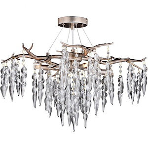 Rainier 4-Light Semi-Flush Mount in Glam and Waterfall Style 13 Inches Tall and 24 Inches Wide - 914747