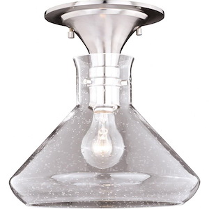 Curie 1-Light Semi-Flush Mount in Contemporary and Jar Style 9.75 Inches Tall and 9.75 Inches Wide