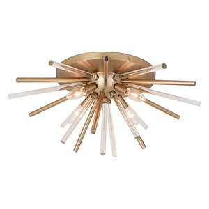 Aria 4-Light Flush Mount in Mid-Century Modern and Sputnik Style 10 Inches Tall and 22.5 Inches Wide