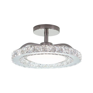 Clara - 29W 1 LED Semi-Flush Mount In Glam Style-6.25 Inches Tall and 12.25 Inches Wide