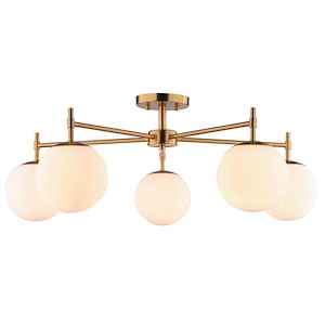 Armitage - 5 Light Semi-Flush Mount-11.25 Inch Tall and 32 Inch Wide - 1403034