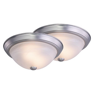 Builder Twin Pack 2-Light Flush Mount in Transitional and Round Style 5 Inches Tall and 13 Inches Wide