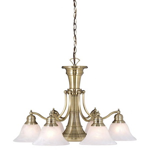 Standford 6-Light Chandelier in Traditional Style 18 Inches Tall and 26 Inches Wide