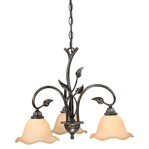 Vine 3-Light Chandelier in Rustic Style 17.5 Inches Tall and 22 Inches Wide - 1219357
