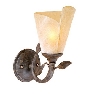 Capri 1-Light Bathroom Light in Rustic Style 10.25 Inches Tall and 5.5 Inches Wide - 1334406