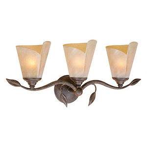 Capri 3-Light Bathroom Light in Rustic Style 10.25 Inches Tall and 23.25 Inches Wide - 1219664