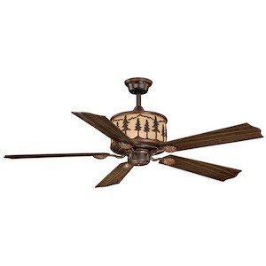 Yosemite 4-Light Ceiling Fan in Rustic Style 18 Inches Tall and 56 Inches Wide
