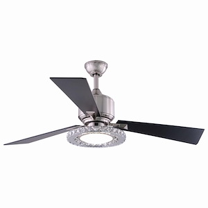 Clara 1-Light Ceiling Fan in Contemporary Style 17 Inches Tall and 52 Inches Wide