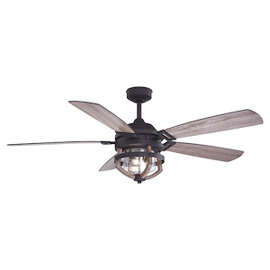 Barnes 2-Light Ceiling Fan in Farmhouse Style 18.75 Inches Tall and 54 Inches Wide