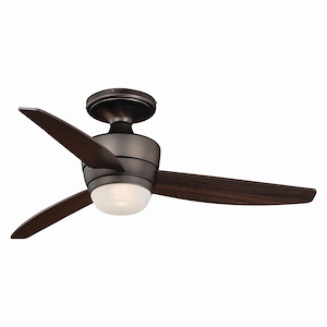 Adrian 1-Light Ceiling Fan in Contemporary Style 13 Inches Tall and 44 Inches Wide