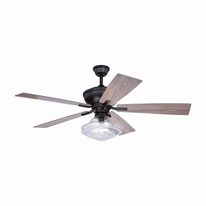 Huntley 1-Light Ceiling Fan in Farmhouse Style 21.7 Inches Tall and 52 Inches Wide