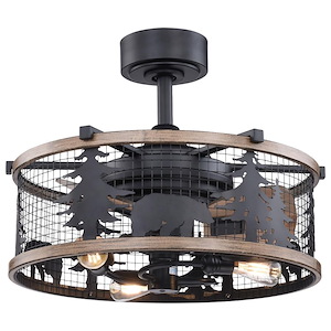 Kodiak 3-Light Ceiling Fan in Rustic Style 18 Inches Tall and 21 Inch Wide
