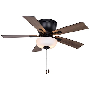 Lisbon 2-Light Ceiling Fan in Transitional Style 13 Inches Tall and 42 Inches Wide