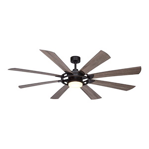 Burlington 1-Light Ceiling Fan in Farmhouse and Dome Style 15 Inches Tall and 68 Inches Wide