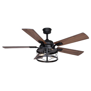 Elburn 2-Light Ceiling Fan in Farmhouse Style 18.75 Inches Tall and 52 Inches Wide