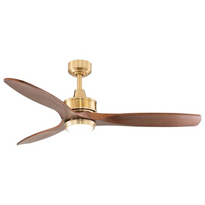 Curtiss 1-Light Ceiling Fan in Mid-Century Modern Style 16.25 Inches Tall and 52 Inches Wide