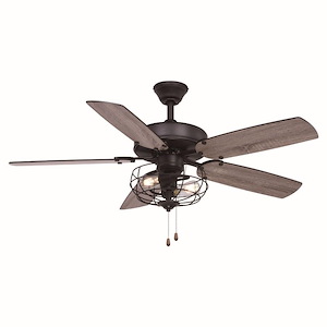 Reed 2-Light Ceiling Fan in Farmhouse Style 20 Inches Tall and 48 Inches Wide