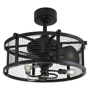 Humboldt - 3 Blade Ceiling Fan with Light Kit In  Industrial Style-17 Inches Tall and 21 Inches Wide