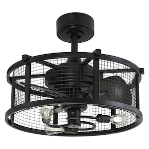 Humboldt - 3 Blade Ceiling Fan with Light Kit In  Industrial Style-17 Inches Tall and 21 Inches Wide