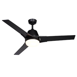 Crescent - 3 Blade Ceiling Fan with Light Kit In  Contemporary Style-16.75 Inches Tall and 52 Inches Wide