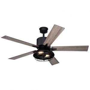 Elkhart - 5 Blade Ceiling Fan with Light Kit In  Industrial Style-21 Inches Tall and 52 Inches Wide