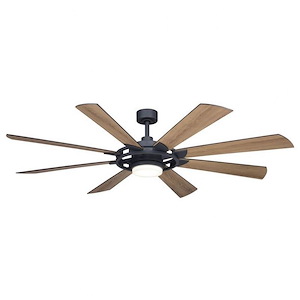 Burlington - 8 Blade Ceiling Fan with Light Kit In  Farmhouse Style-15 Inches Tall and 68 Inches Wide