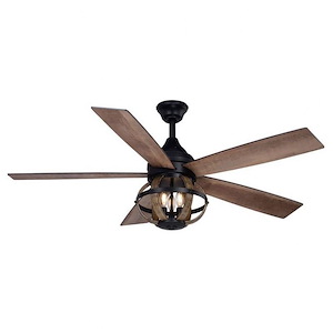 Huron - 5 Blade Ceiling Fan with Light Kit In  Farmhouse Style-21 Inches Tall and 52 Inches Wide