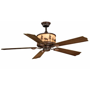 Yellowstone 4-Light Ceiling Fan in Rustic Style 18 Inches Tall and 56 Inches Wide - 1333831