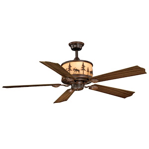 Yellowstone 4-Light Ceiling Fan in Rustic Style 18 Inches Tall and 56 Inches Wide - 1333831