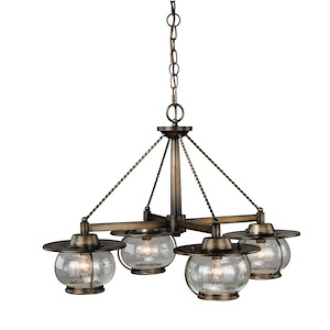 Jamestown 4-Light Chandelier in Coastal Style 17.5 Inches Tall and 27.5 Inches Wide
