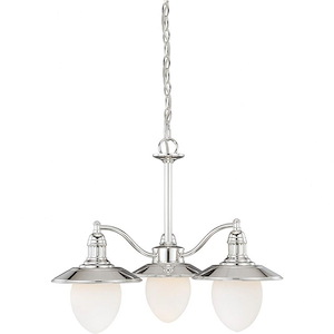 Marina Bay 3-Light Chandelier in Coastal Style 19.25 Inches Tall and 23.5 Inches Wide