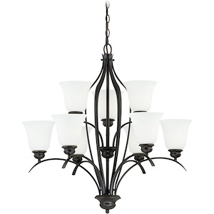 Darby 9-Light Chandelier in Transitional Style 30.75 Inches Tall and 29.25 Inches Wide