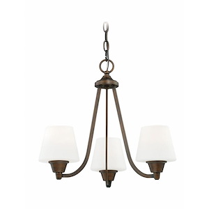 Calais 3-Light Mini Chandelier in Transitional Style 16 Inches Tall and 18 Inches Wide