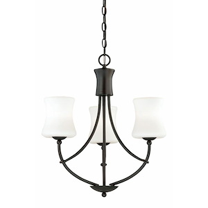 Poirot 3-Light Mini Chandelier in Transitional Style 22 Inches Tall and 21 Inch Wide