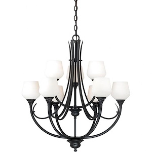 Grafton 9-Light Chandelier in Transitional Style 32.5 Inches Tall and 28.5 Inches Wide