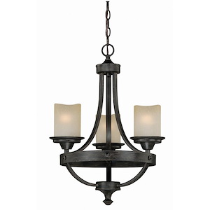 Halifax 3-Light Mini Chandelier in Rustic and Wheel Style 23.5 Inches Tall and 18 Inches Wide
