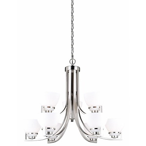 Metropolis 9-Light Chandelier in Transitional Style 25.5 Inches Tall and 32 Inches Wide