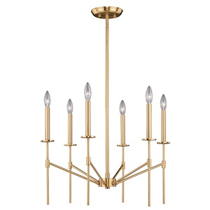 Kedzie 6-Light Chandelier in Industrial and Candle Style 23.25 Inches Tall and 24 Inches Wide - 588719