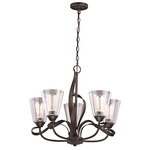 Cinta 5-Light Chandelier in Transitional Style 21 Inch Tall and 24.5 Inches Wide